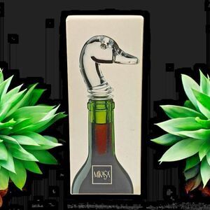 NEW Mikasa Glass Mallard Duck Head Wine Bottle Stopper Austria Crystal
